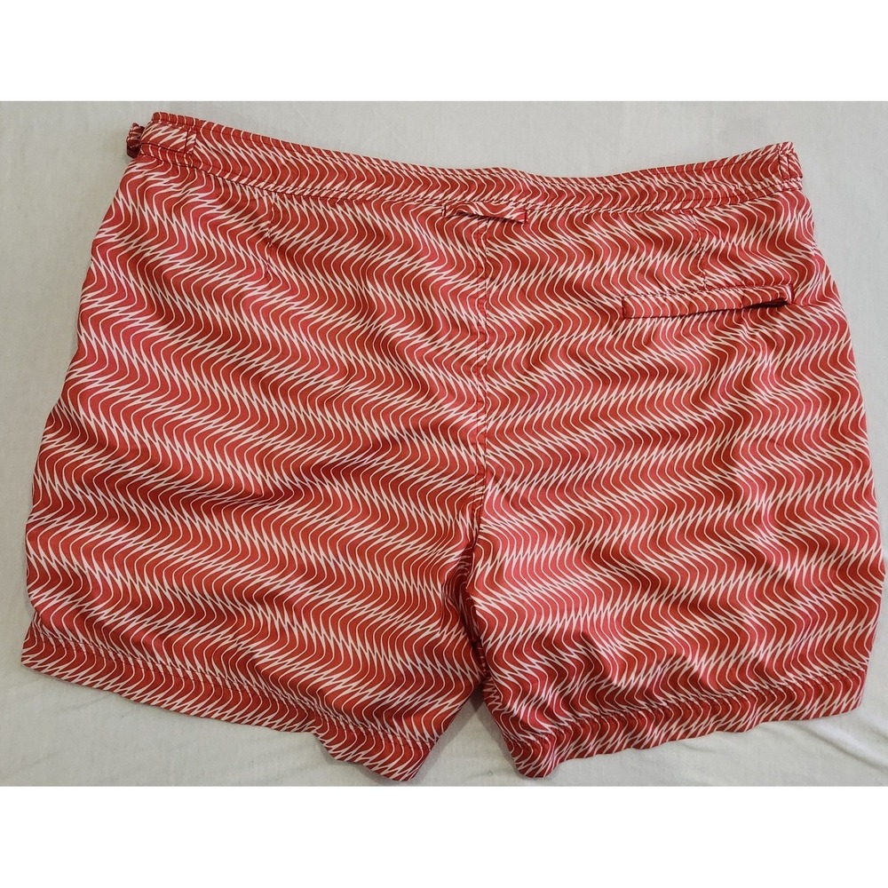 Orlebar Brown Jack Swim Shorts Orange White‎ Wavy Print Mens 40 OB Classic - Picture 2 of 7